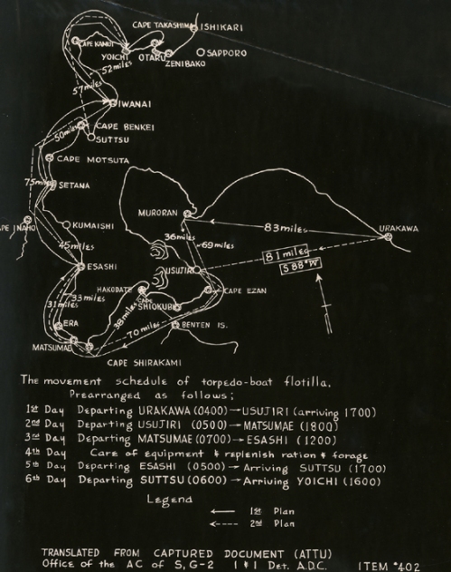 Captured and translated map found on Attu